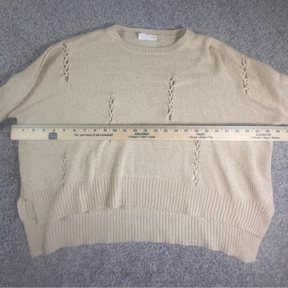 The Native One Boutique Boxy Crop Cream textured casual  Knit Sweater –  small - Picture 4 of 6